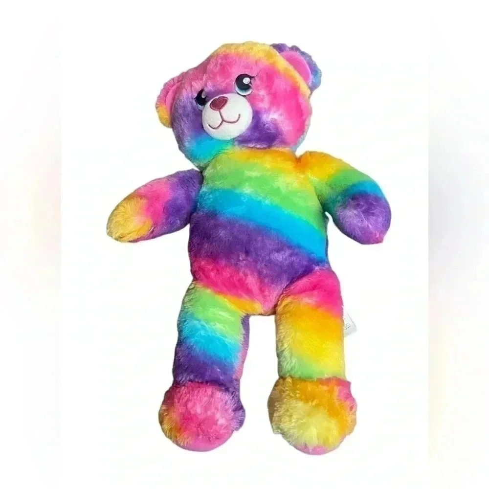 Build-A-Bear 2017 Rainbow Multicolor Tie Dye Stuffed Teddy Bear Plush Toy
